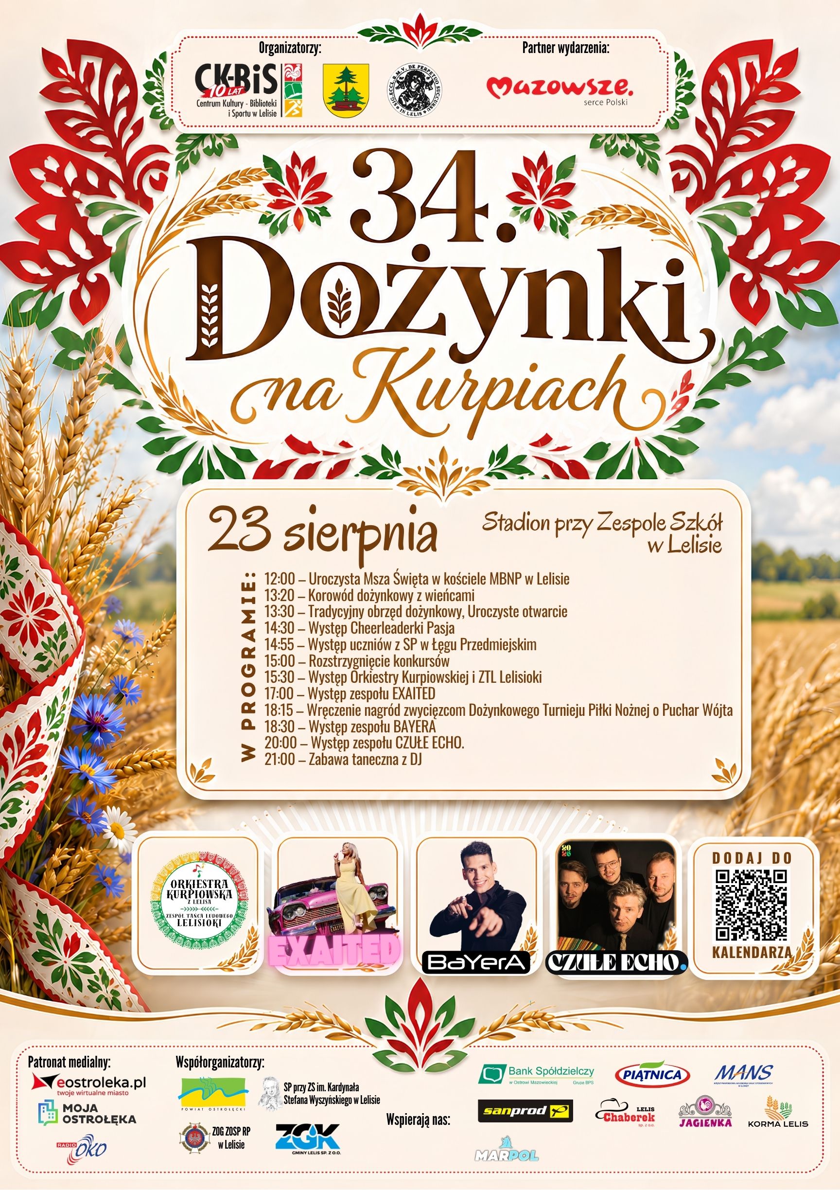 Plakat - 34. Dożynki na&nbsp;Kurpiach