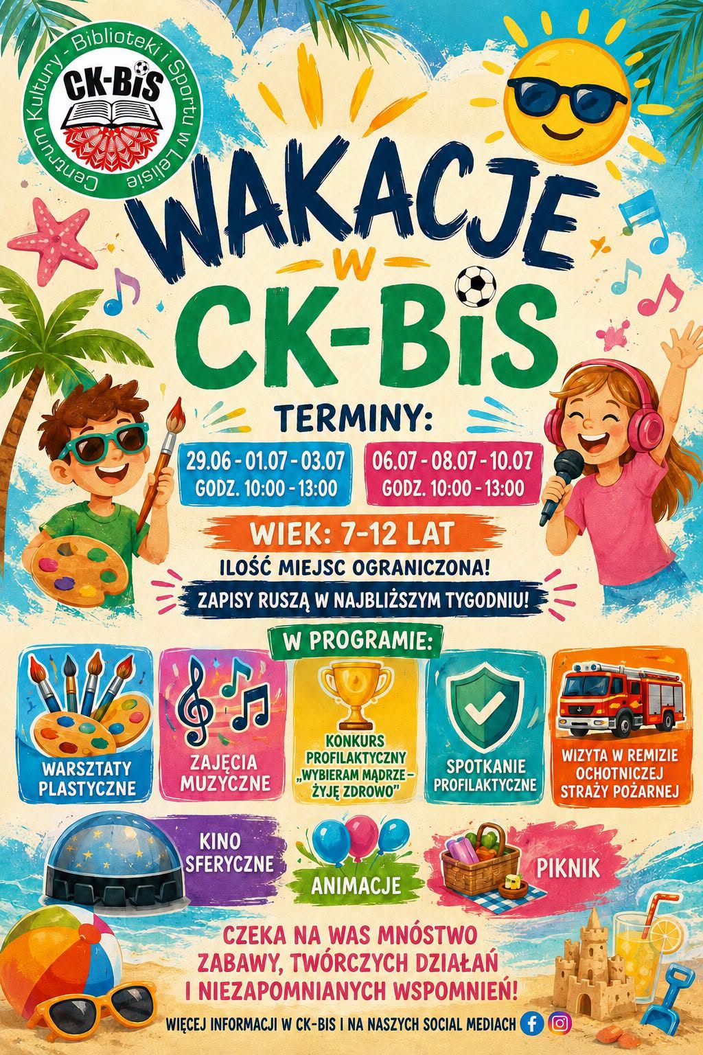 Wakacje z CK-BiS – plakat