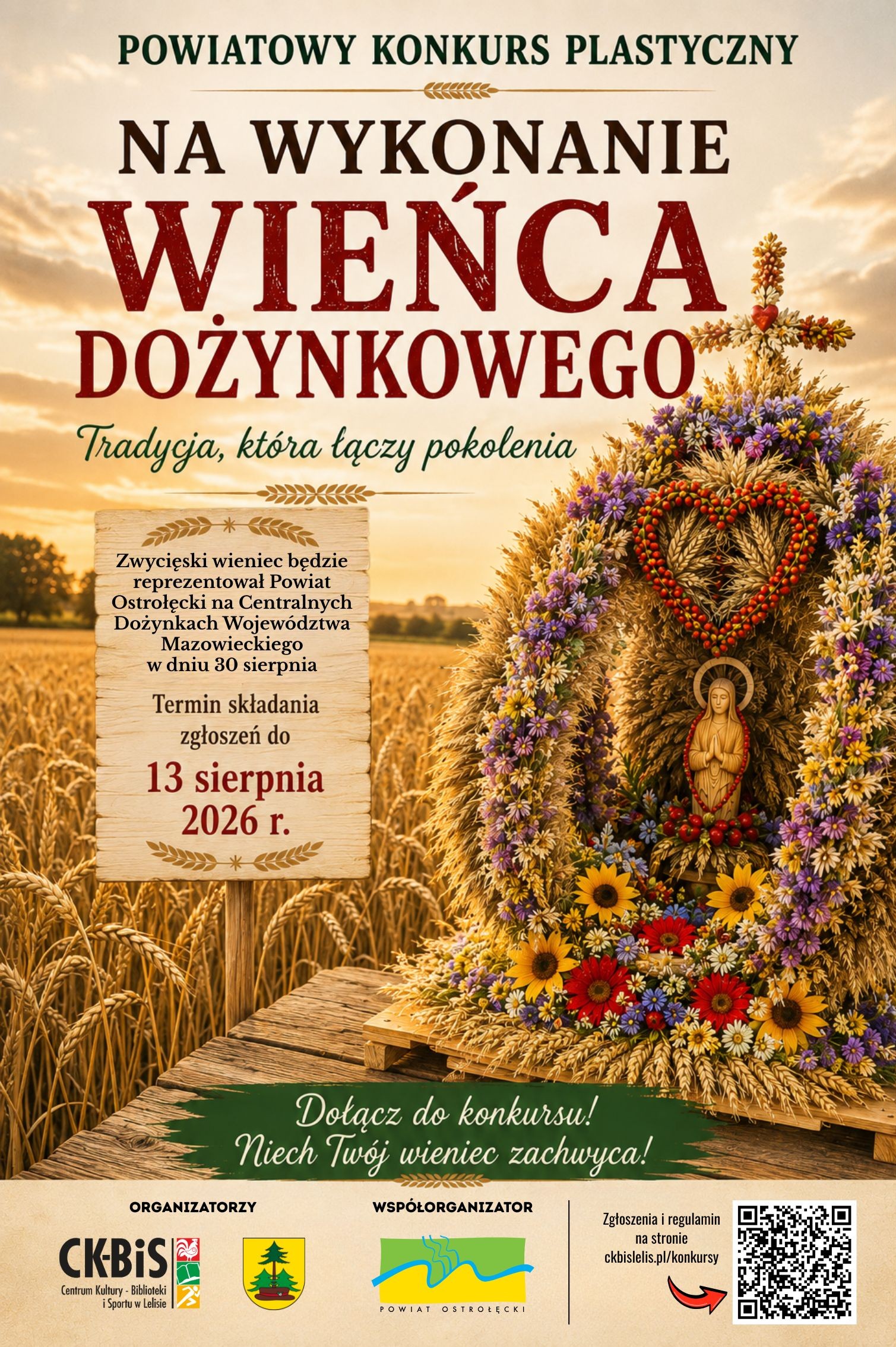 Plakat - Konkurs na wieniec dożynkowy Plakat - Konkurs na wieniec dożynkowy