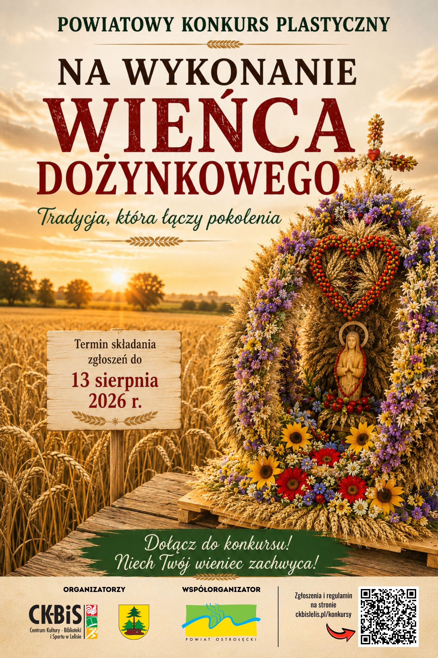 Plakat - Konkurs na wieniec dożynkowy Plakat - Konkurs na wieniec dożynkowy