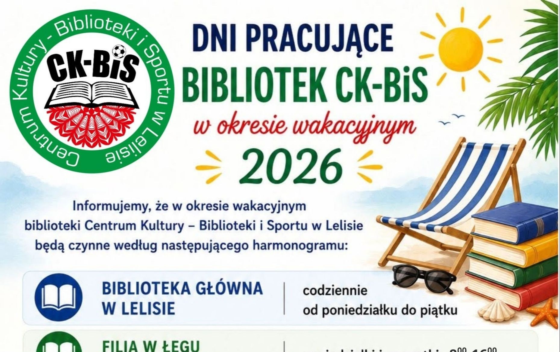 Zdjęcie do Wakacyjne godziny pracy bibliotek