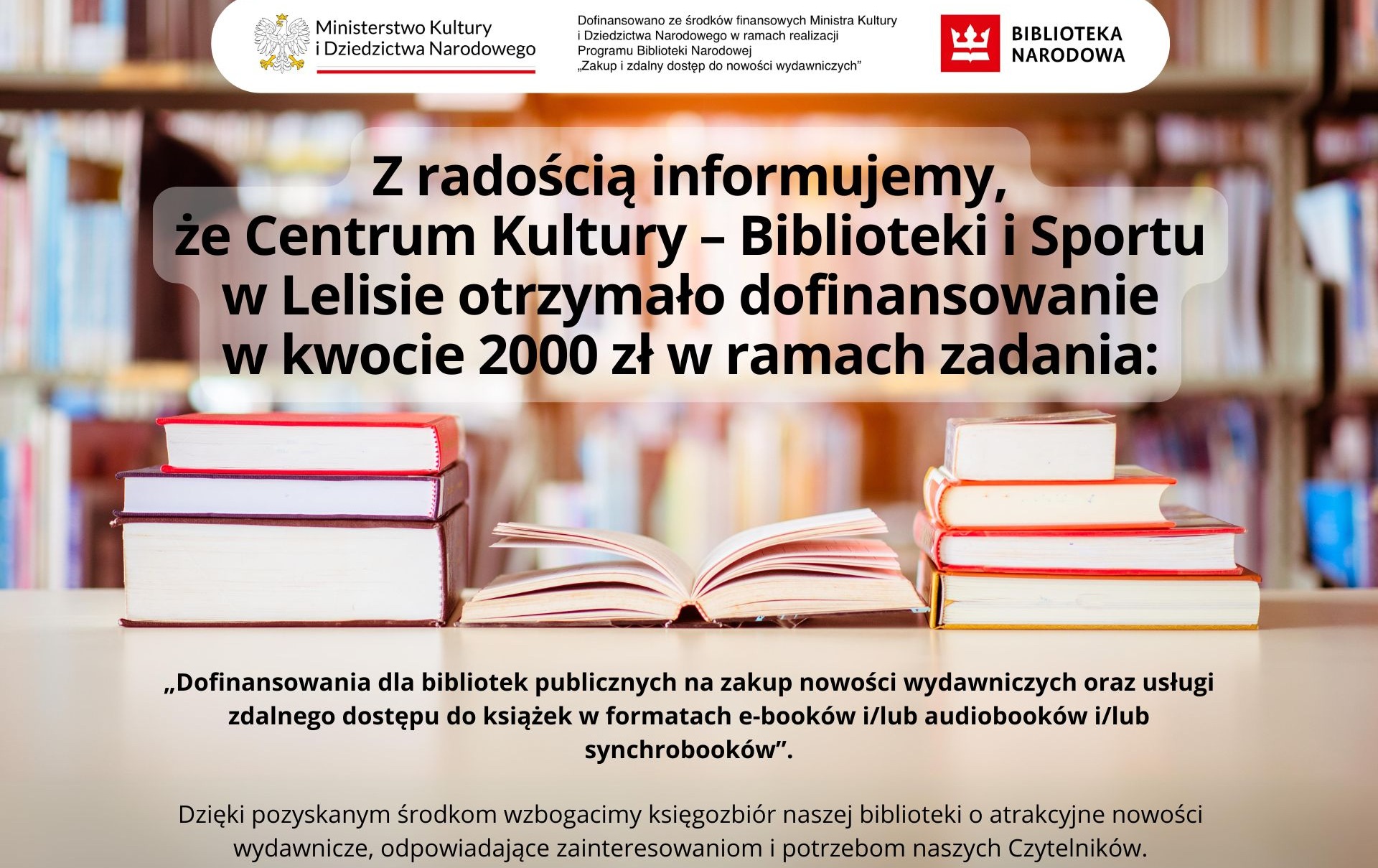 Zdjęcie do Dobra wiadomość dla miłośnik&oacute;w książek! 